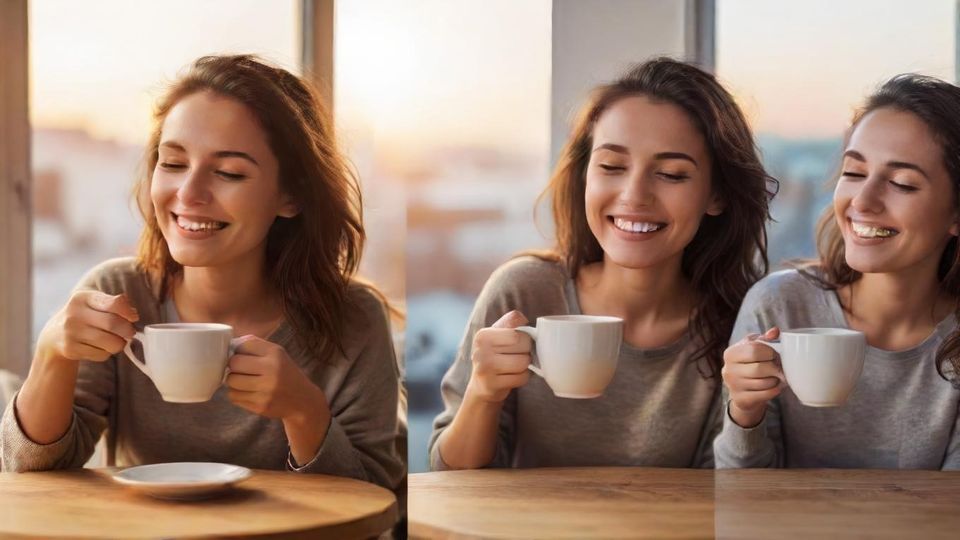 様々なシーンでコーヒーを楽しむ人のイラスト